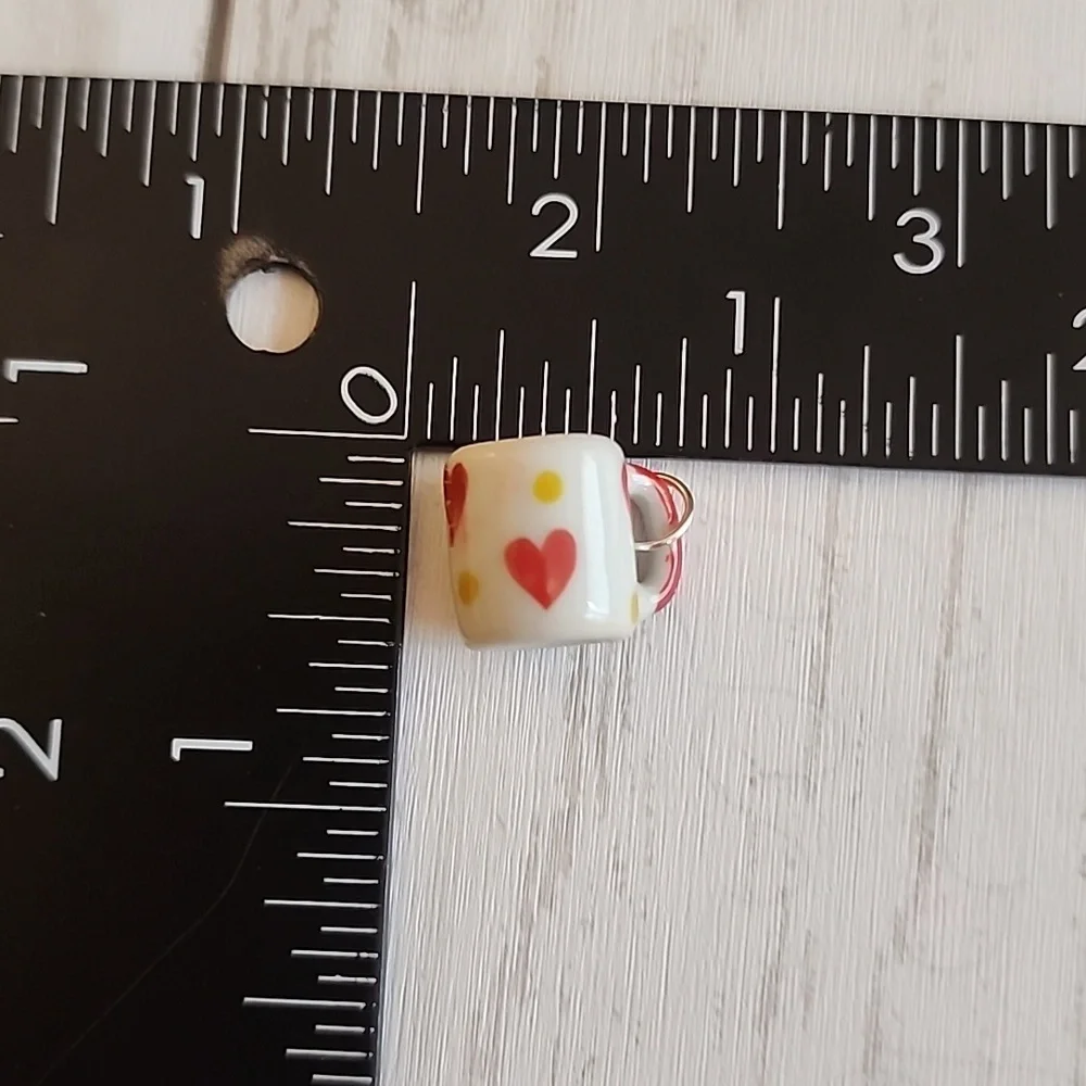 I Love Coffee NECKLACE Ceramic Mug 925S Plated 20 inch chain - Picture 4 of 5